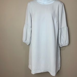 Ann Taylor Grey Shift Dress with Ballon Sleeves